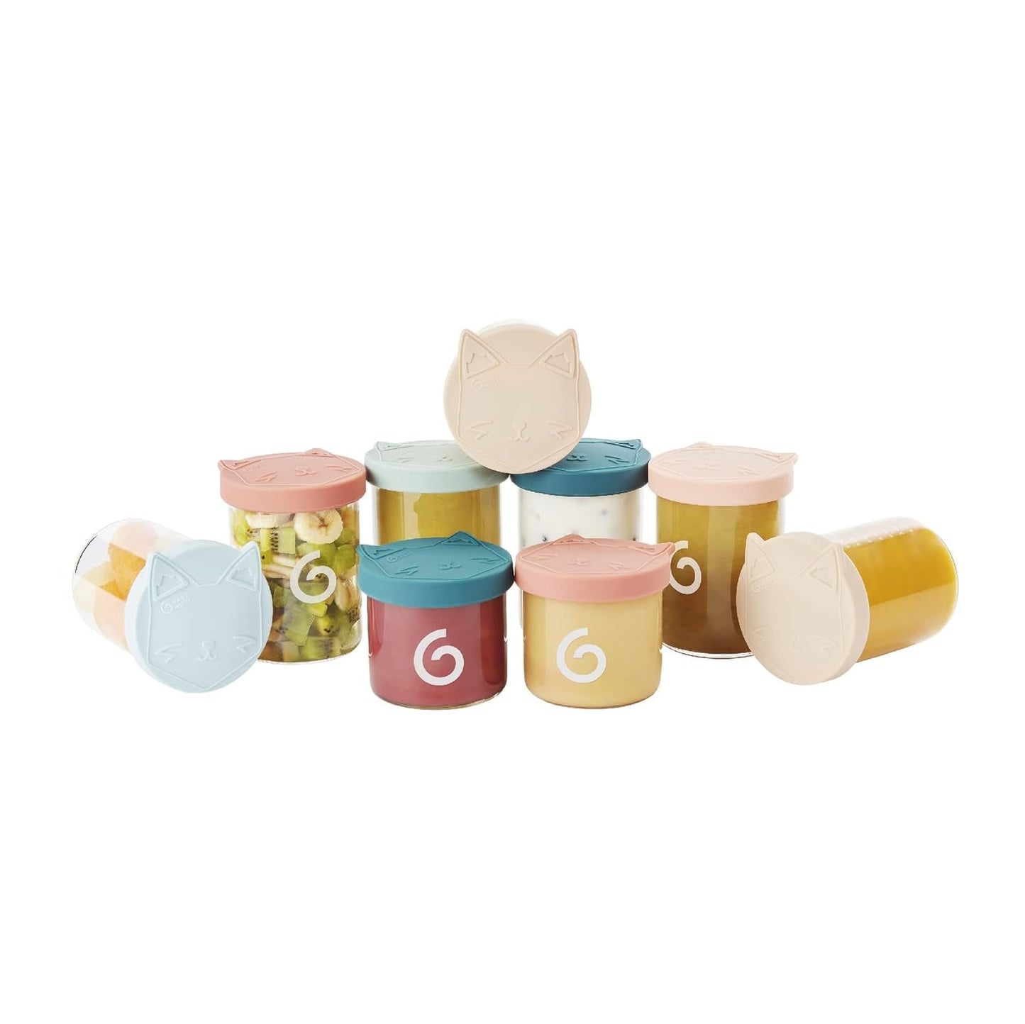 Babymoov ISY BOWLS dózy na dětskou výživu z robustního, teplotně odolného skla - pro uchování/mražení dětské stravy, 6x 250ml + 3x 120ml Naty Shop dózy na uskladnění potravin 6X250ml + 3X120ml