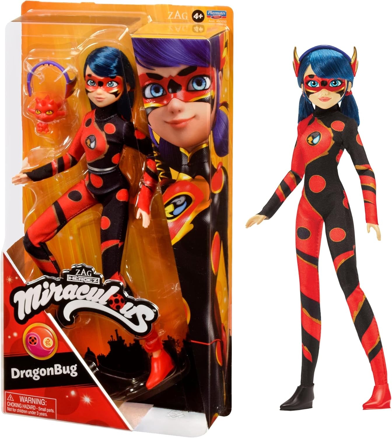 Bandai - Miraculous Ladybug - Panenka Marinette Color Change Surprise - Miraculous Jointed Doll, 26 cm + 3 překvapení - náhodný vzor - P50390 Naty Shop Dragon Bug Dolls