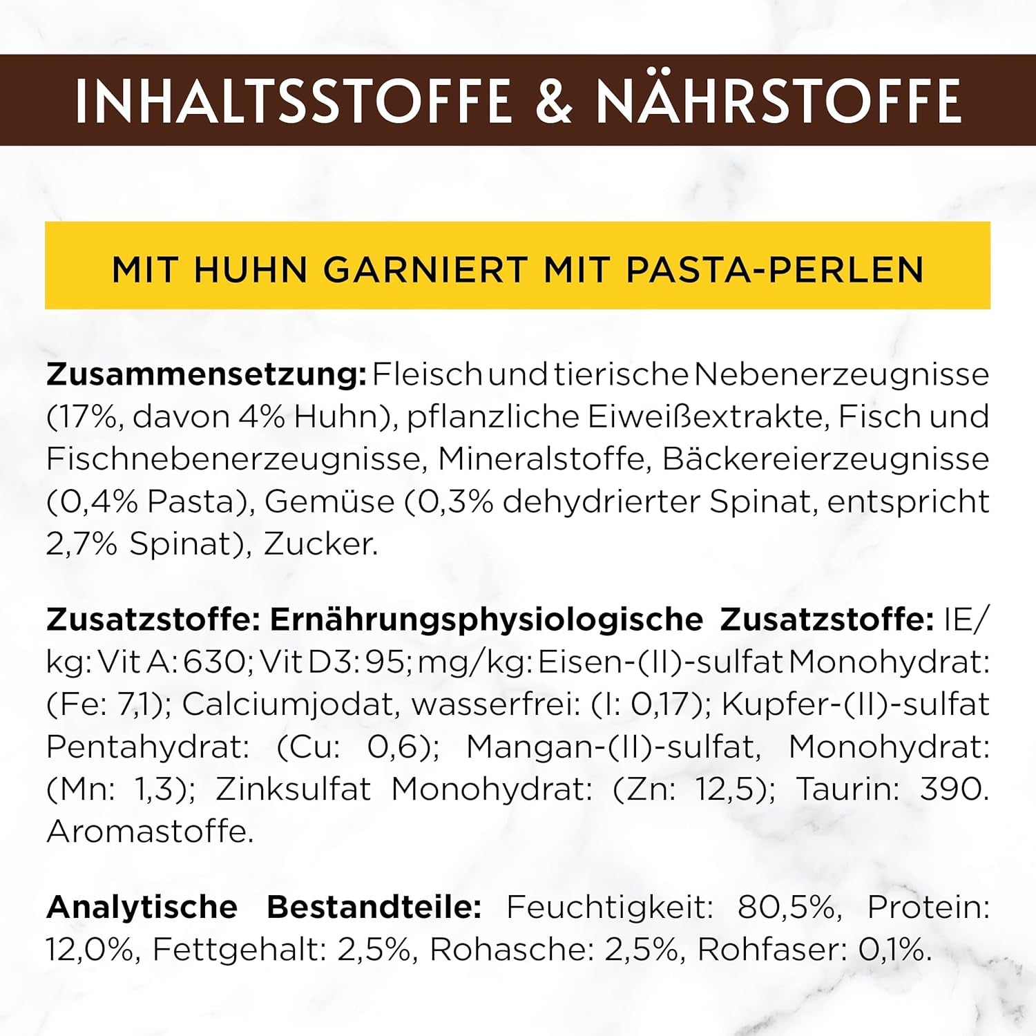 Gourmet A la Carte mokré krmivo pro kočky s kuřecím masem, špenátem a těstovinovými perličkami, balení 26 ks (26 x 85 g)