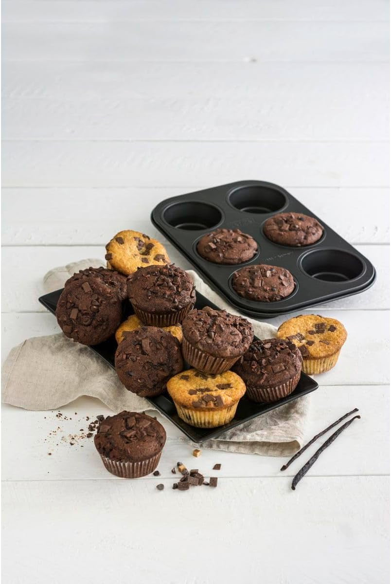 Zenker 6Er Muffinform Black Metallic, 275X190X30 Mm, Teflon Classic Antihaftbeschichtung, Hitzebeständig Bis 230°C, Leichte Reinigung, Ideal Für Köstliche Muffins Formy a plechy na pečení Naty Shop