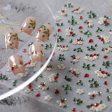 JMEOWIO 3D Nálepka na nehty Blume Nerdbeerenail Art Sticker Selbstklebend Nagelaufkleber 5D Stereoskopická dekorace Nageldesign Zubehör 1 Blatt
