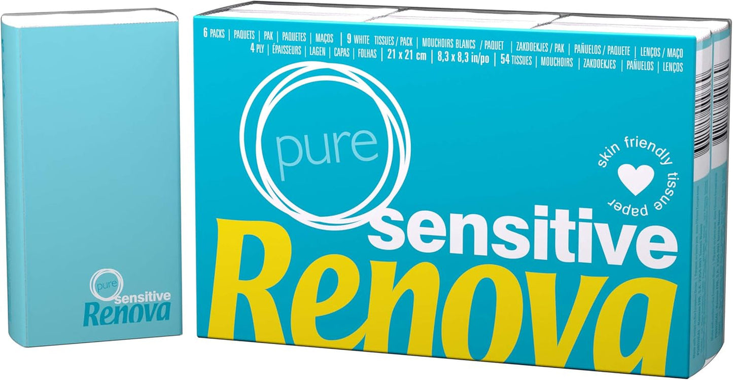 Kapesníčky Renova Sensitive Pure - 6 balení bílých ubrousků