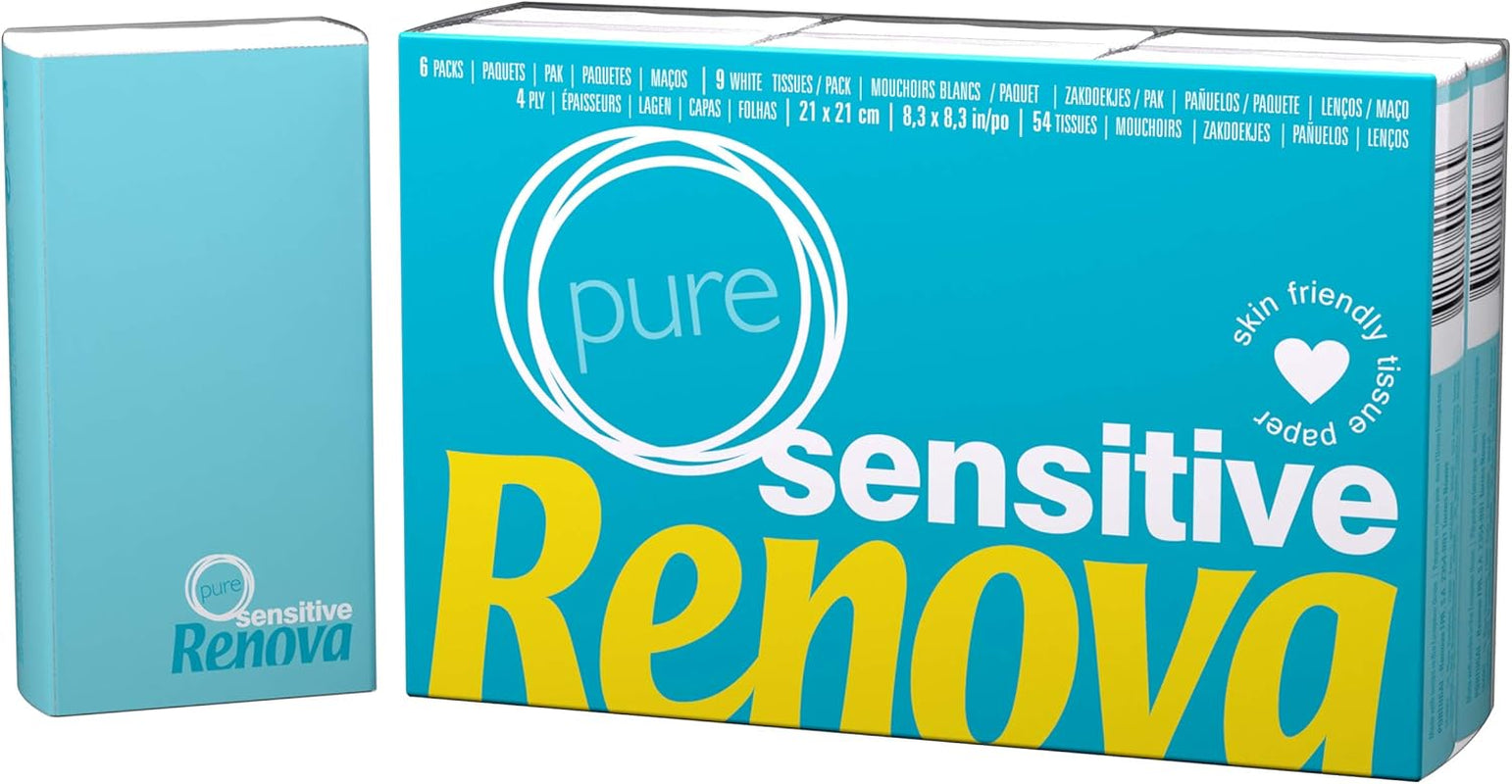 Kapesníčky Renova Sensitive Pure - 6 balení bílých ubrousků
