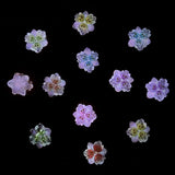 50ks 3D Blume Nagel Charms Nägel Zubehör Nageldesign Glitzersteine ​​​​Nailart Strasssteine ​​​​Květinová kouzla na nehty Světelná květinová kouzla na nehty Bunte Blumen Deko Nagel Steinchen Flowers Kamínky na nehty