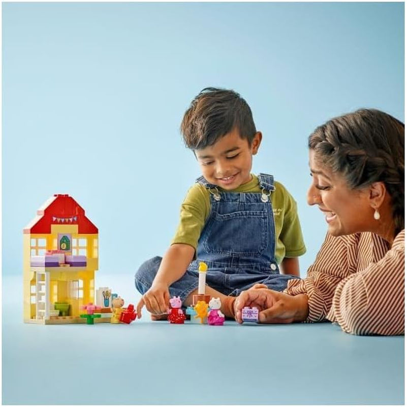 LEGO DUPLO Peppa's Birthday House: Kreativní hračka pro 3 postavy, stavějte a přestavujte domeček pro 2leté děti, chlapce a dívky, podporuje zručnost 10433 Stavebnice Besuche den LEGO-Store