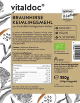 vitaldoc© | Bio hnědé proso, čerstvě naklíčené 250g + 100g | Syrová strava | Bez lepku | Vegan | Organické | Bohaté na přírodní křemík | Kvalitní