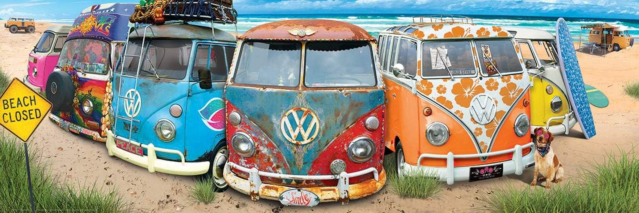 VW Bus - Kombinace (skládačka): Panoramatická skládačka, 1000 puzzle Naty Shop