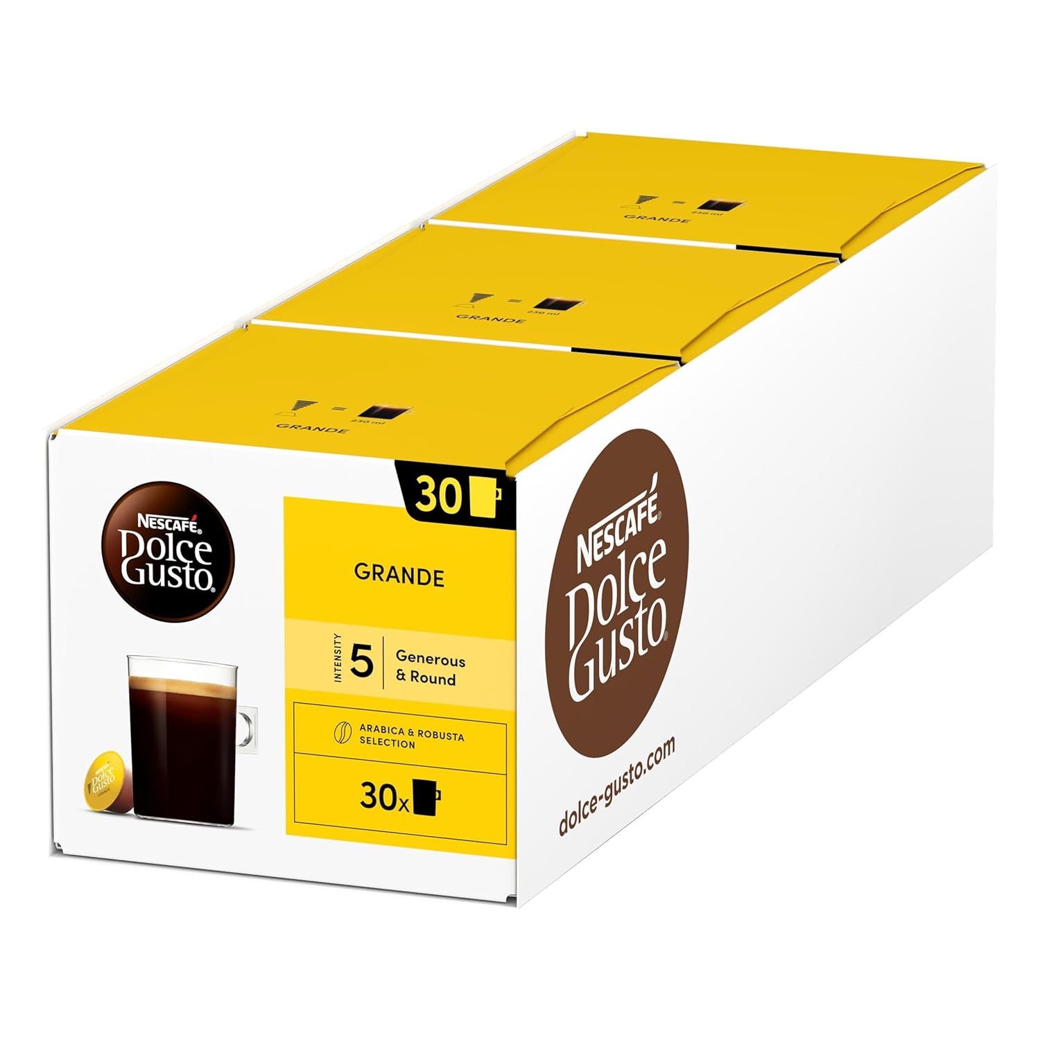 NESCAFÉ DOLCE GUSTO Grande Kaffeekapseln 3er Vorratspack (3 x 30 kapslí)