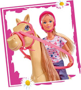 Simba 105730939 - Steffi Love Riding Tour, V jezdecké kombinéze, Se 2 koňmi, Plně kloubová panenka, Oblékací panenka, 29 cm, Pro děti od 3 let Panenky Naty Shop