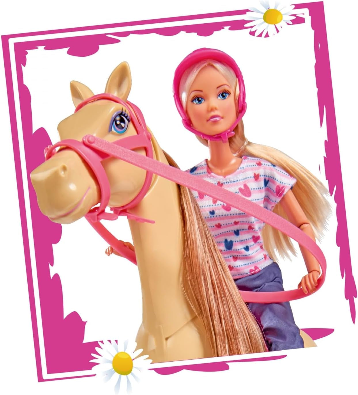Simba 105730939 - Steffi Love Riding Tour, V jezdecké kombinéze, Se 2 koňmi, Plně kloubová panenka, Oblékací panenka, 29 cm, Pro děti od 3 let Panenky Naty Shop