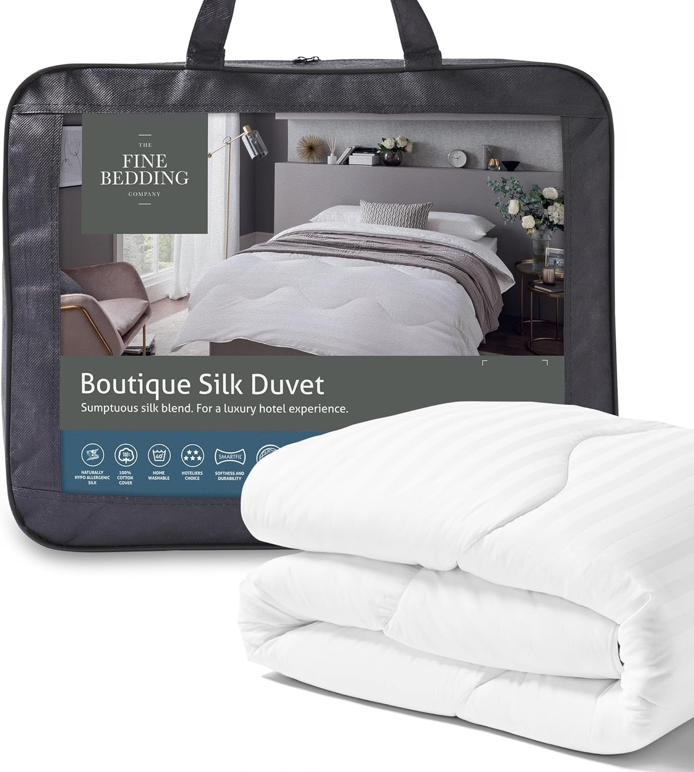Boutique Silk Comforter Luxusní povlečení Lze prát v pračce (13,5 Tog Double Bed) Naty Shop Přikrývky a přikrývky 13,5 Tog Double Bed