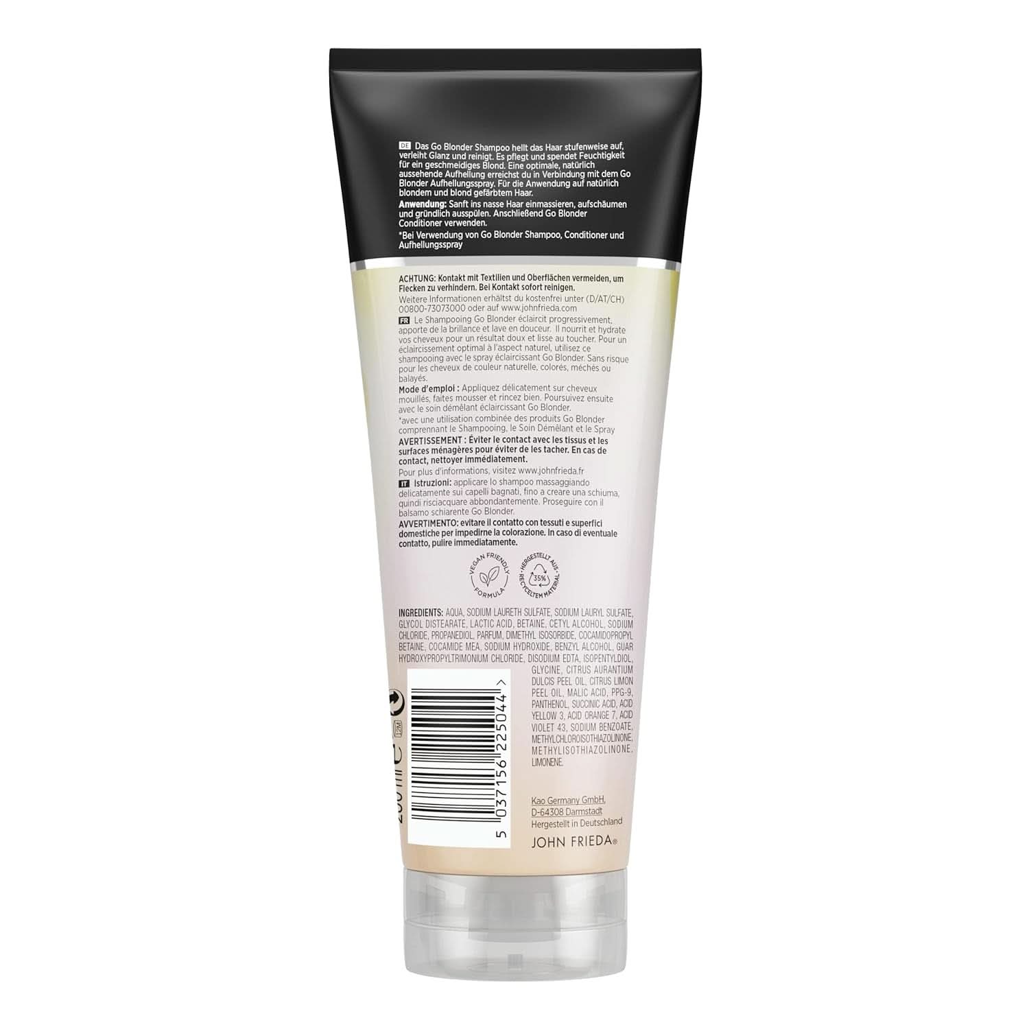 John Frieda Sheer Blonde Go Blonder Shampoo, 250 ml sprcha a vana Naty Shop