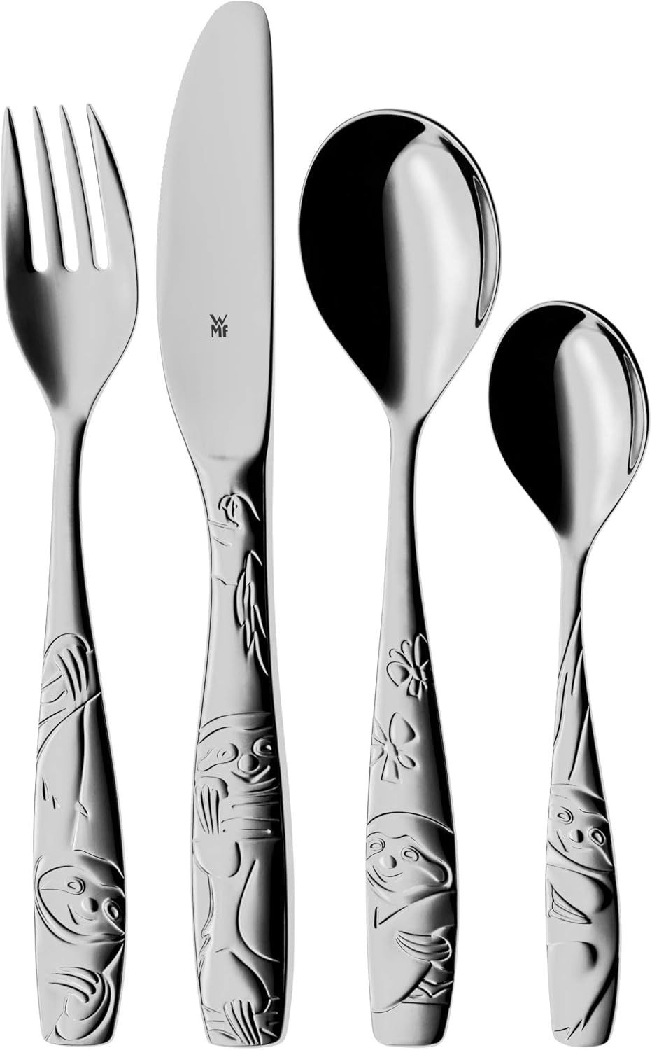 Sada dětských příborů WMF Sloth 4 kusy, od 3 let, Cromargan leštěný, vhodný do myčky Naty Shop