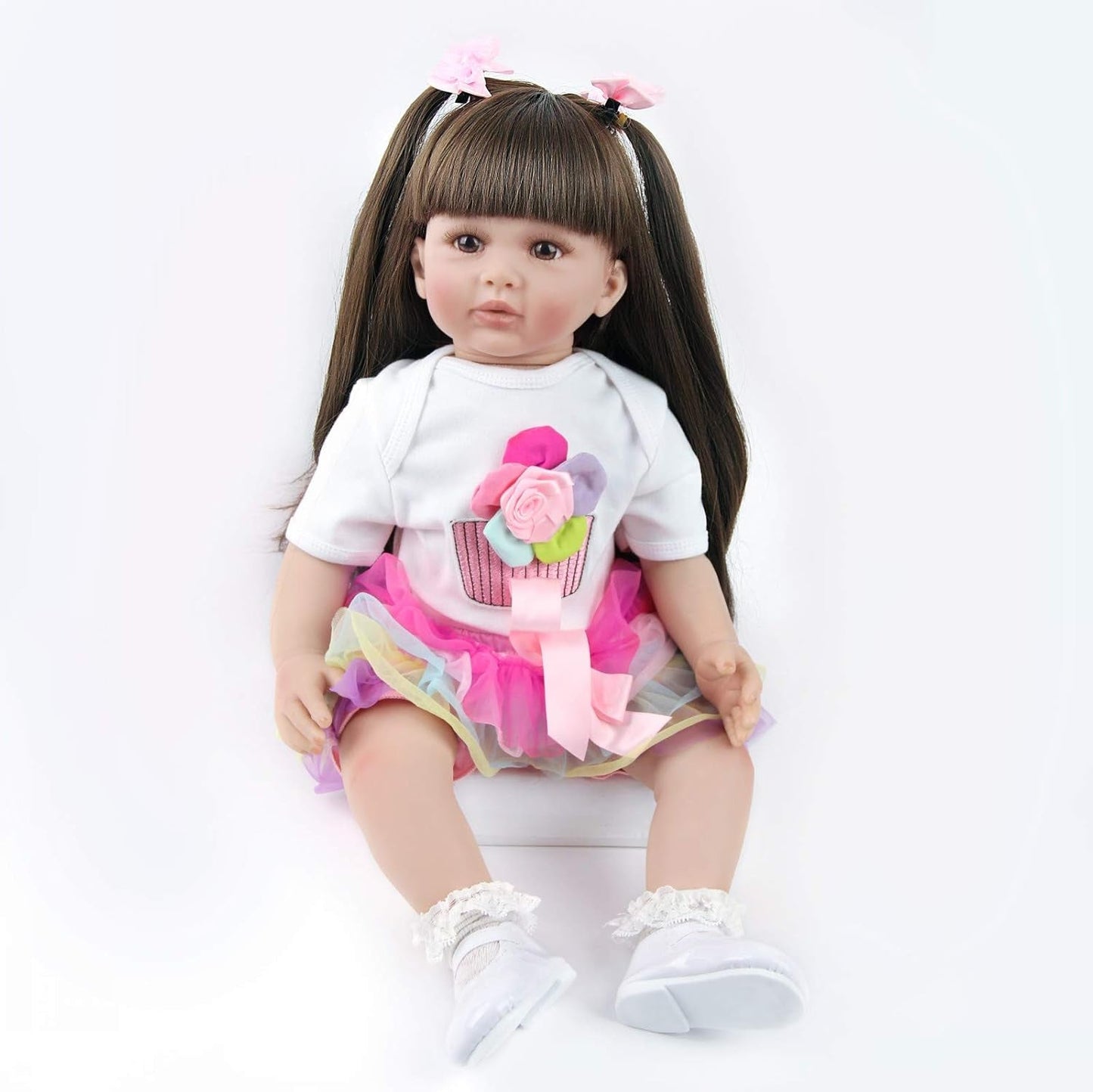 ZIYIUI 24palcové reborn panenky, realistické panenky s měkkým tělem, 60 cm ručně vyráběné panenky Reborn, vánoční dárky