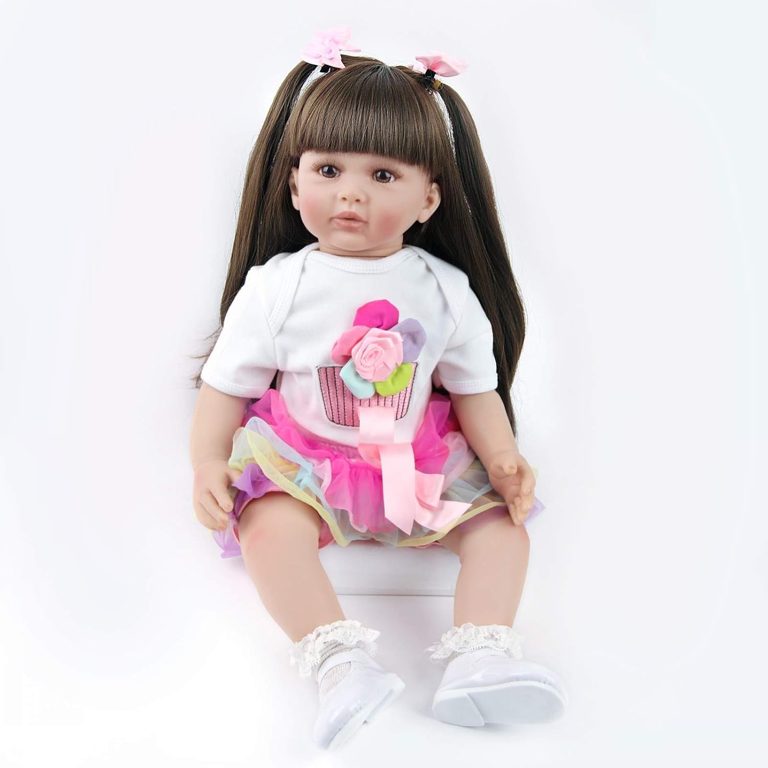 ZIYIUI 24palcové reborn panenky, realistické panenky s měkkým tělem, 60 cm ručně vyráběné panenky Reborn, vánoční dárky