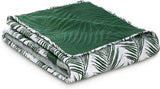 Ameliahome Přehoz na postel Přehoz na postel 170X210 Cm Oboustranný Přehoz na postel se snadnou údržbou Vzor rostlin Zelená Bílá Tropické Postele Bonaire a přikrývky Besuche den AmeliaHome-Store