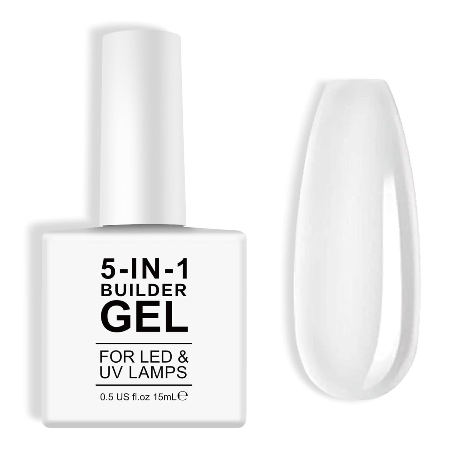 Builder 5 v 1 Builder Gel 15 ml, Nail Builder Gel, Nail Builder Gel, UV/LED prodlužovací lak na nehty, Prodlužování, Nail Art, Nálepky, Gel Nail Builder Gel (bílý)