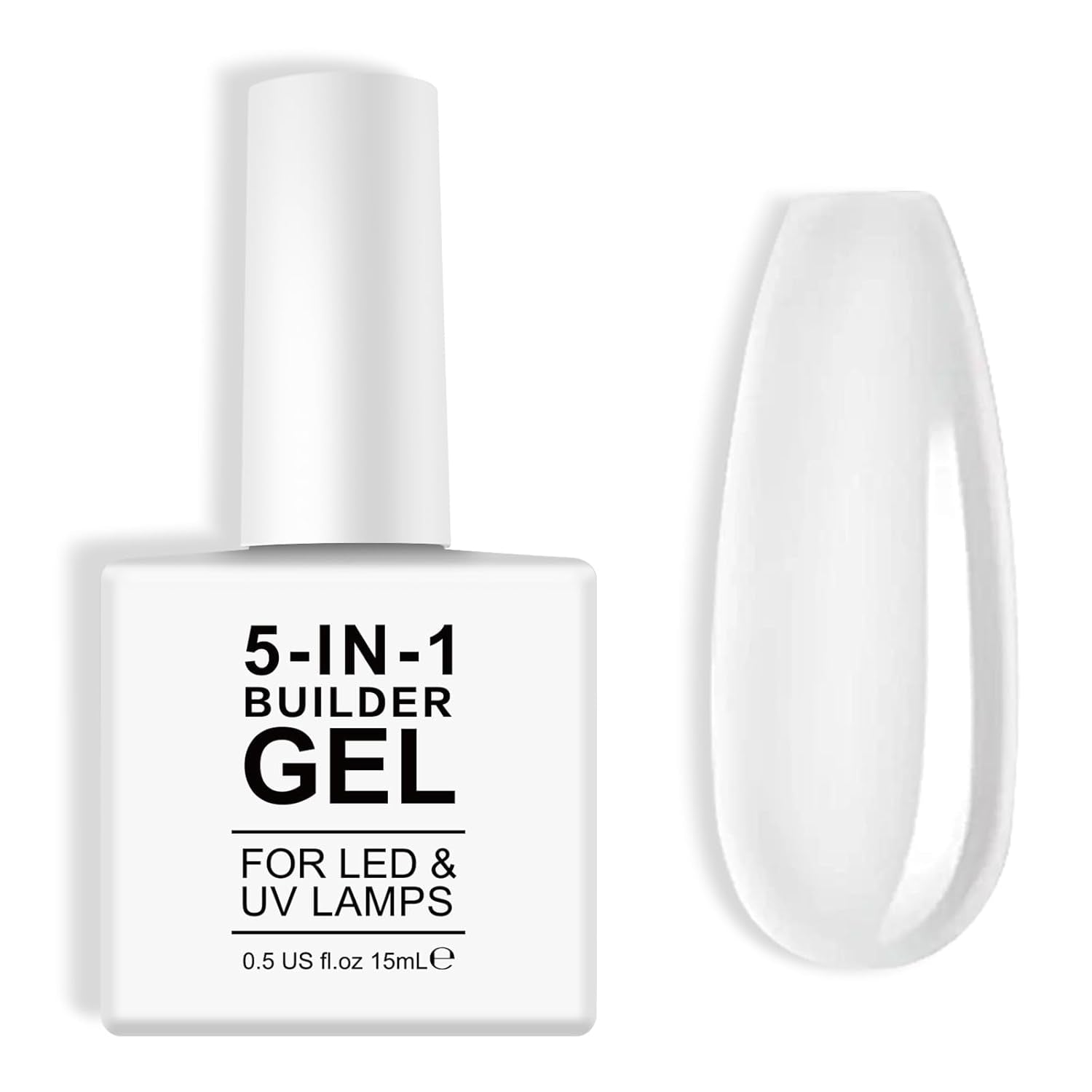 Builder 5 v 1 Builder Gel 15 ml, Nail Builder Gel, Nail Builder Gel, UV/LED prodlužovací lak na nehty, Prodlužování, Nail Art, Nálepky, Gel Nail Builder Gel (bílý)