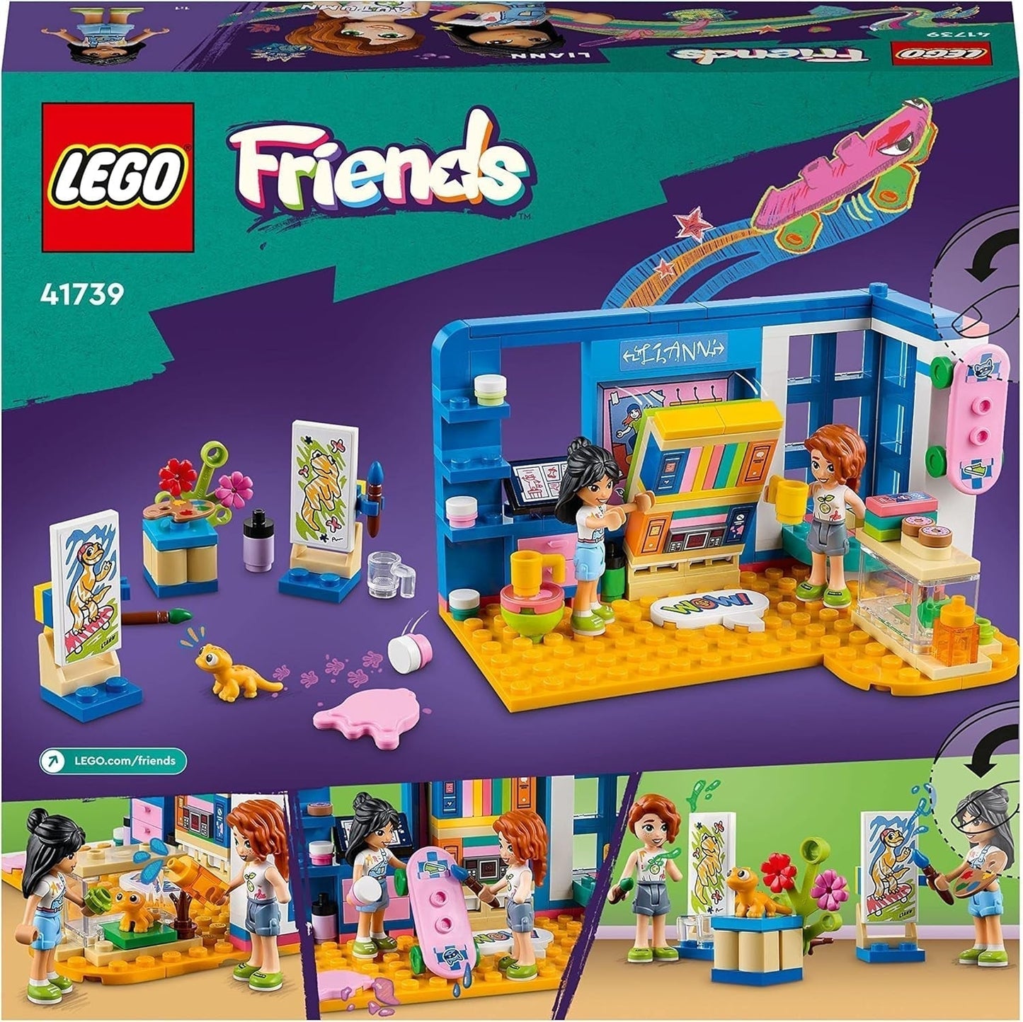 LEGO 41739 Friends Liannin pokoj, minihračka s výtvarným motivem, malý sbírkový dárek s Liann, podzimní mini panenky a domácí mazlíčci Stavebnice řady 2023 Besuche den LEGO-Store