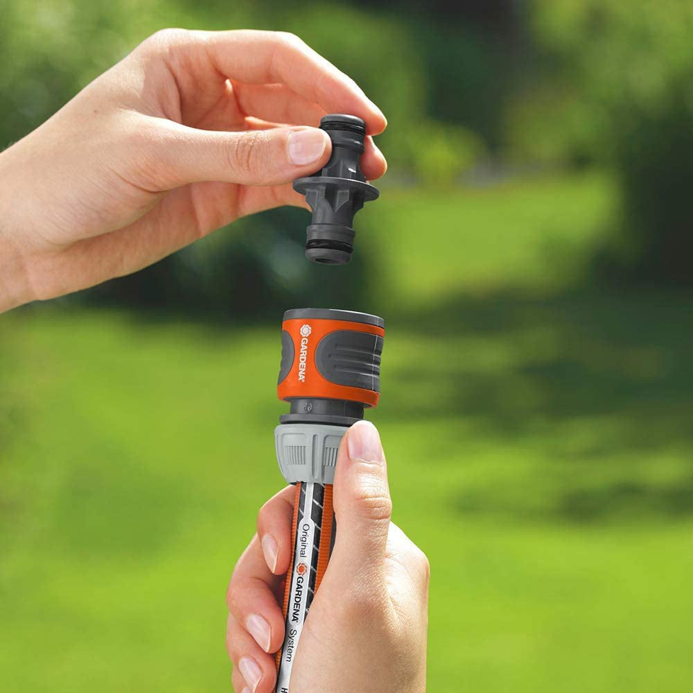 Sada spojek Gardena: Hadicová spojka pro prodloužení o 13 mm (1/2 palce) a 15 mm (5/8 palce) i při vysokém tlaku vody, snadná montáž (18283-20)