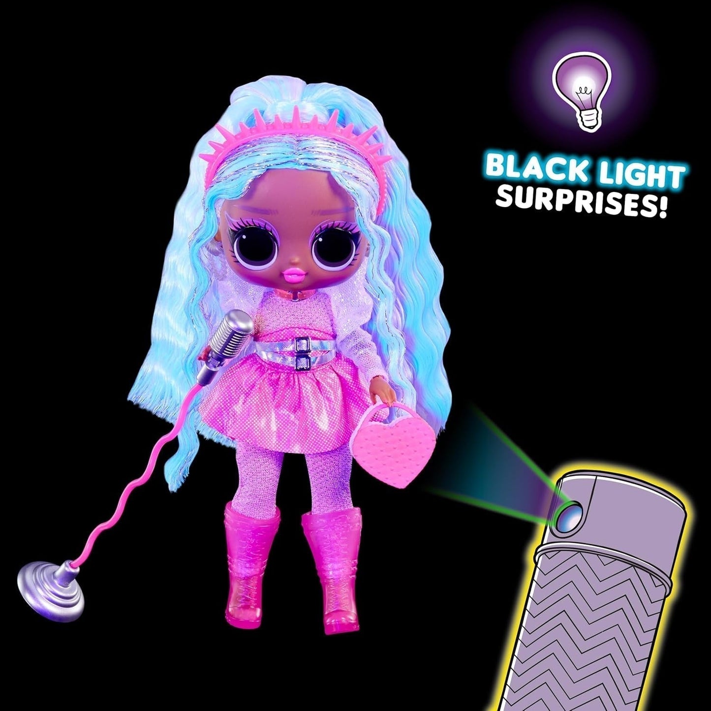 L.O.L. Překvapení! Tweens Neon Pop Stars - Kitty K - 1 módní panenka s podsvícenými překvapeními a 10+ oblečky a doplňky Pop Star, včetně retro mikropásek, dárek pro děti 4+ Naty Shop Dolls
