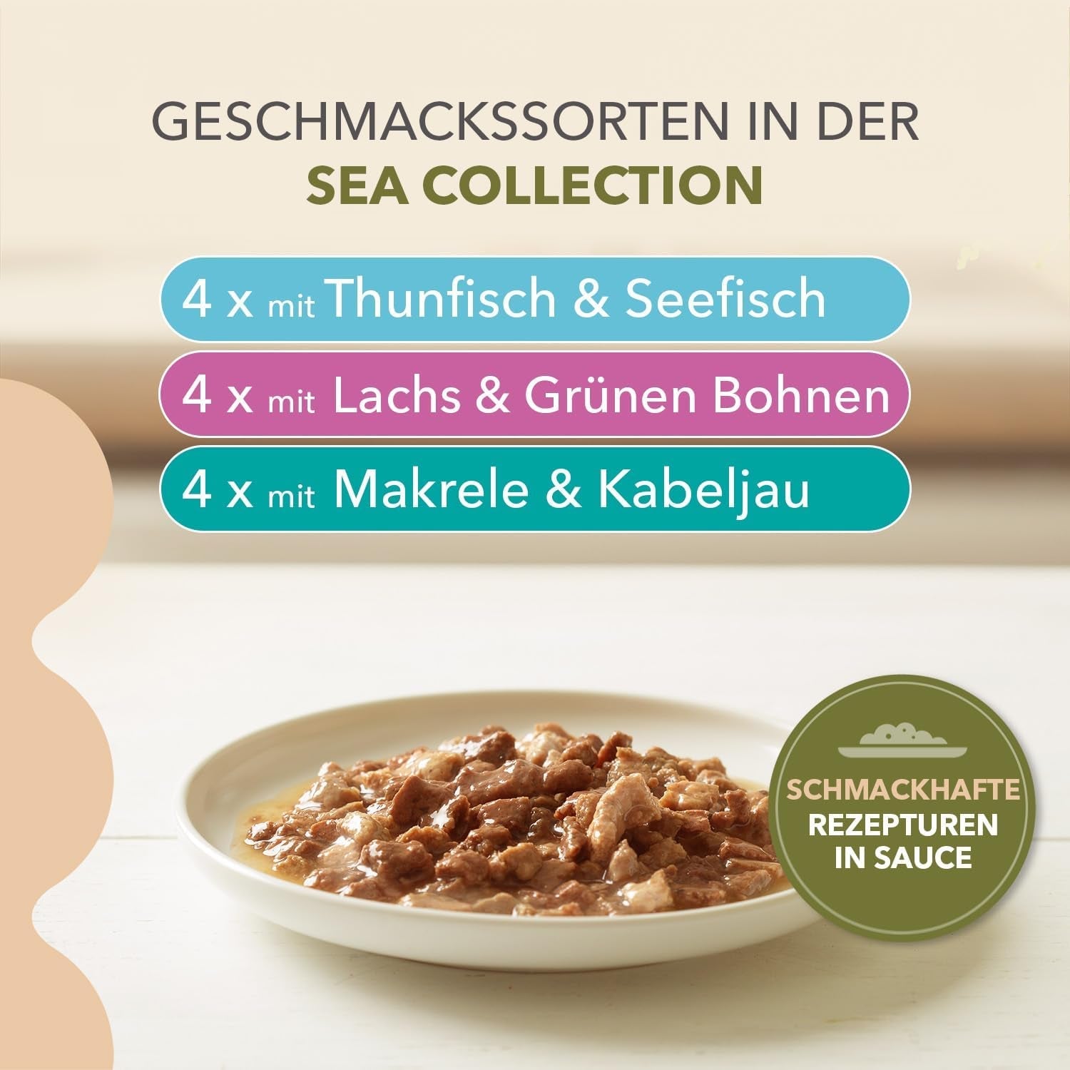 Mokré krmivo pro kočky IAMS Delights Sea Collection bez obilovin – více balení s různými rybami v omáčce, mokré krmivo bez obilovin pro kočky od 1 roku, 12 x 85 g