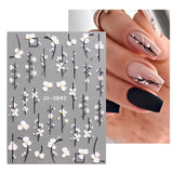 JMEOWIO 3D Nálepka na nehty Frühling Blume Nálepka na nehty Selbstklebend Nagelaufkleber 5D Stereoskopisch Buntes Letní Blumen Dekorace Nageldesign Zubehör 4 Blatt