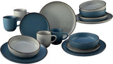 CreaTable, 21016, Modern Scandic Blue-Grey Series, 16dílná sada nádobí, Porcelánová kombinovaná služba, Vhodné do myčky a mikrovlnné trouby, Kvalitní výroba