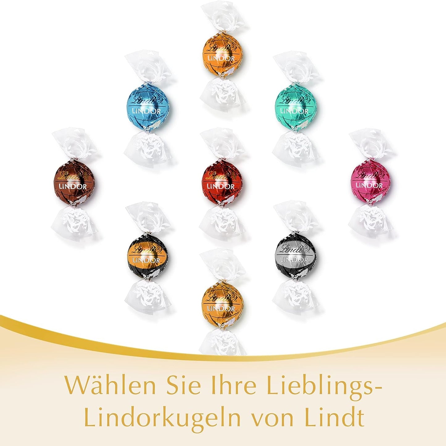 Lindt bílé čokoládové kuličky LINDOR | 137g sáček | Přibl. 10 bílých čokoládových kuliček s náplní rozplývající se v ústech | Čokoládová dárková sada | Čokoládová dárková sada (balení 2 ks)