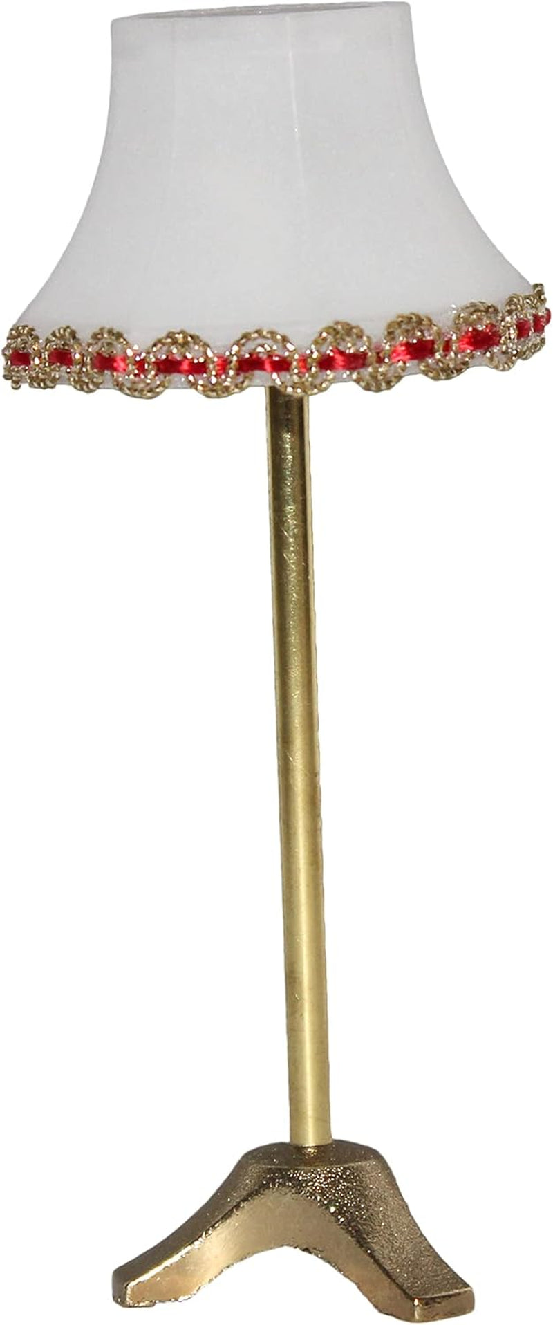 19211 - Miniaturní - LED - Stojací lampa s plastovým stínidlem a kovovou základnou, zlatá povrchová úprava, výška 110 mm