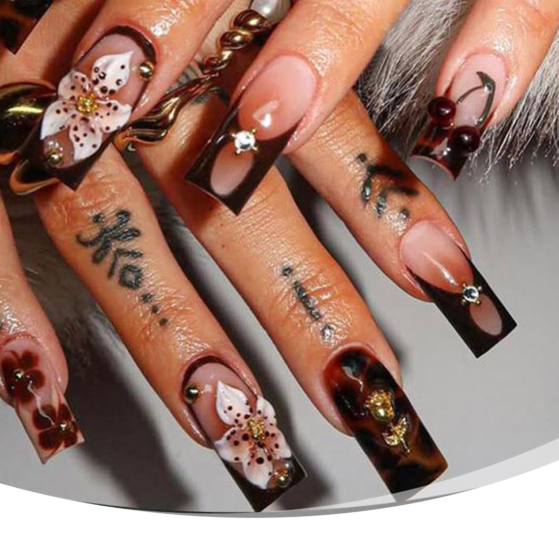 100 ks 3D Blume Nagel Charms Nägel Zubehör Nageldesign Glitzersteine ​​​​Nailart Strasssteine ​​​​Květinové přívěsky na nehty Luminous Flower Nail Art Charms Bunte Blumen Deko Nagel Steinchen Flowers Nail