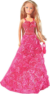 Simba 105739003 - Steffi Love Princess Gala Fashion, 2-Fach Sortiert, es Wird nur EIN Artikel geliefert, Spielpuppe als Prinzessin im traumhaften Rosenkleid mit Handtasche, 29 cm, ab 3 Jahre