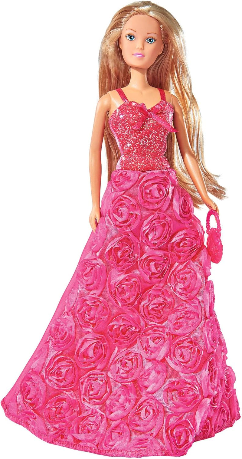 Simba 105739003 - Steffi Love Princess Gala Fashion, 2-Fach Sortiert, es Wird nur EIN Artikel geliefert, Spielpuppe als Prinzessin im traumhaften Rosenkleid mit Handtasche, 29 cm, ab 3 Jahre