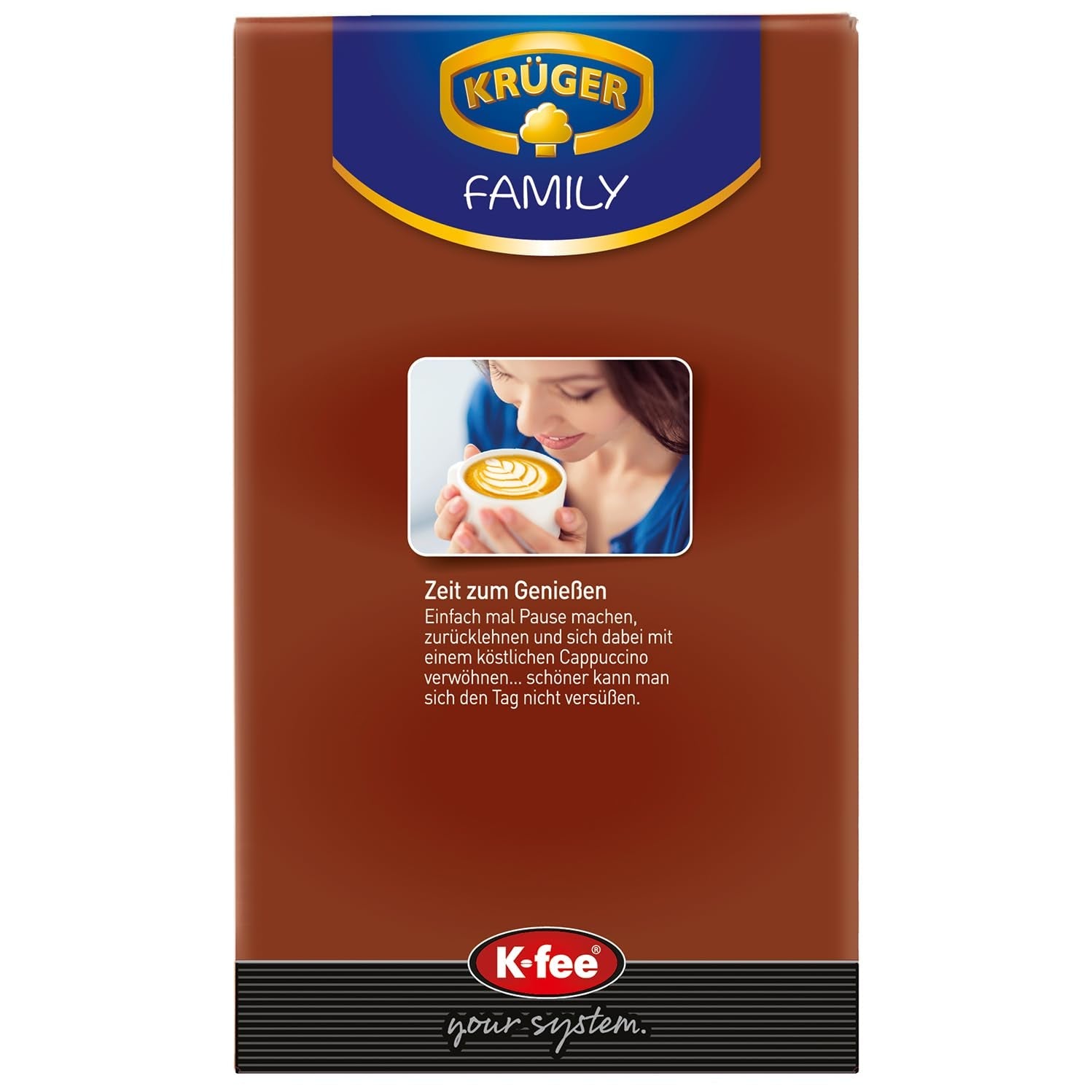 Kapsle KRÜGER Cappuccino Schoko Coffee, kompatibilní s K-fee a ALDI EXPRESSI* Kapselmaschinen, ochucená instantní káva, 96 kapslí