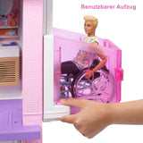 Dům snů Barbie (114 cm), 3patrový domeček pro panenky, bazén, skluzavka, výtah pro invalidní vozíky, 75 doplňků, panenky, vhodné jako dárek pro děti od 3 let, domečky pro panenky Naty Shop GRG93