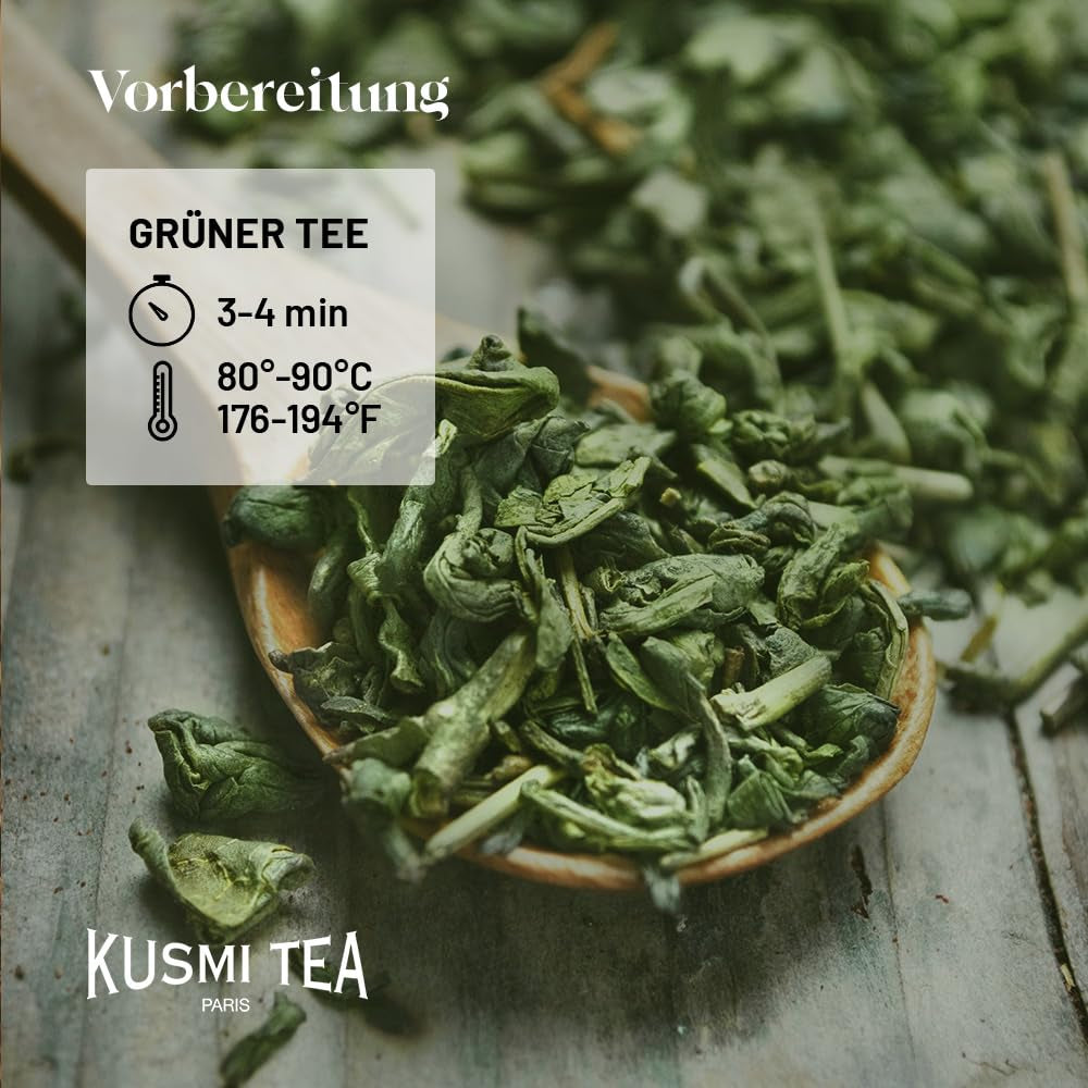 Kusmi Tea - Balení 2 ks - Jasmínový zelený čaj - Bio Jasmínová směs zeleného čaje - 100% Bio zelený čaj - Lze konzumovat teplý i studený - 2X20 čajových sáčků