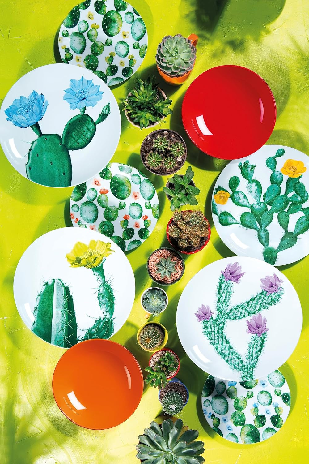 Sada nádobí Excelsa Color Cactus, 18 kusů, vícebarevné