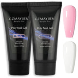 GZMAYUEN Poly Nail Gliding Solution 30 ml * 2 gel na prodlužování nehtů Tekutý gel na prodlužování nehtů – jednoduchý DIY roztok na klouzání se štětcem