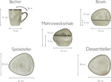 CreaTable, 23769, CLOUDY Series, Písek, 10dílná sada nádobí, Porcelánová kombinovaná služba, Vhodné do myčky a mikrovlnné trouby, Kvalitní výroba
