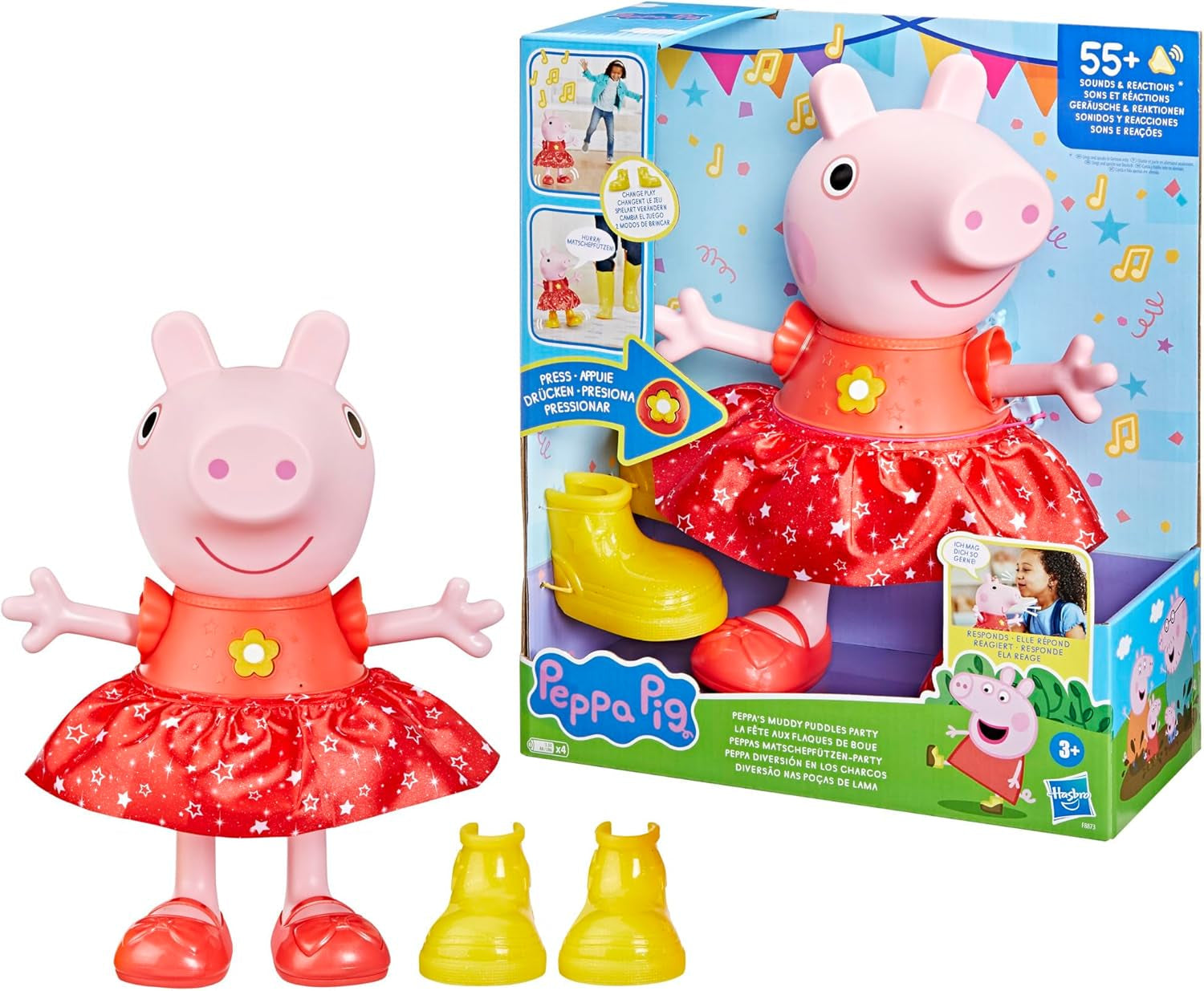 Peppa Pig Peppa'S Mud Puddle Party Doll - německá verze, růžové nebo růžové panenky Naty Shop