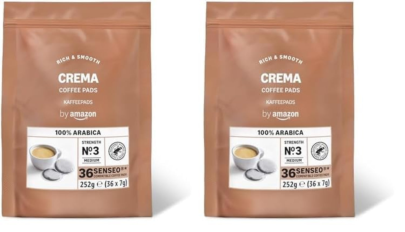 Kaffeepads Cream 100% Arabica, Geeignet für Senseo Maschinen, 36 Stück (1er-Pack) (Backung mit 2)