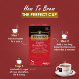 Twinings English Breakfast Black Tea 50g, 25 čajových sáčků, plný, kulatý a silný černý čaj z nejlepších čajových plantáží na Srí Lance a Indii. Černý čaj Balení 1 ks (1 x 50 g)