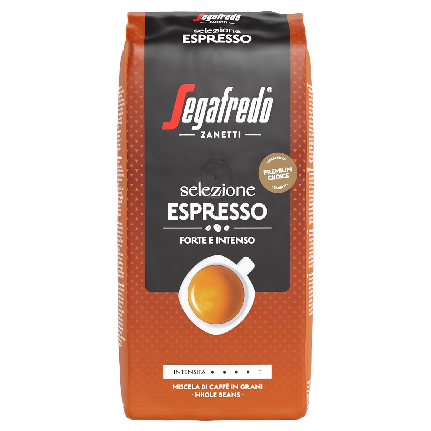 Segafredo Zanetti Selezione Espresso - Celá zrna (balení 1 kg) - Vhodné pro všechny italské kávové speciality - Středně až tmavě pražená, silná a intenzivní chuť