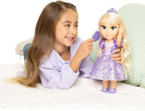 Panenka Disney Princess Rapunzel 35 cm, reflexní třpytivé oči, pohyblivé klouby, odnímatelné šaty, boty, korunka, dlouhé blond vlasy, pro dívky od 3 let