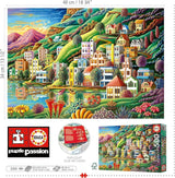 Educa - Puzzle 500 dílků pro dospělé | Barevná vesnice u jezera, puzzle 500 dílků pro dospělé a děti od 11 let, puzzle na šířku, ilustrace (19552) Puzzle Naty Shop