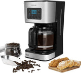 Espresso s filtrem Cecotec Coffee 66 Drop and Touch, výkon 950 W, 1,5 l, 12 šálků, dotykový displej, skleněná karafa, 24hodinový časovač, 6 spínačů, opakovaně použitelný síťový filtr