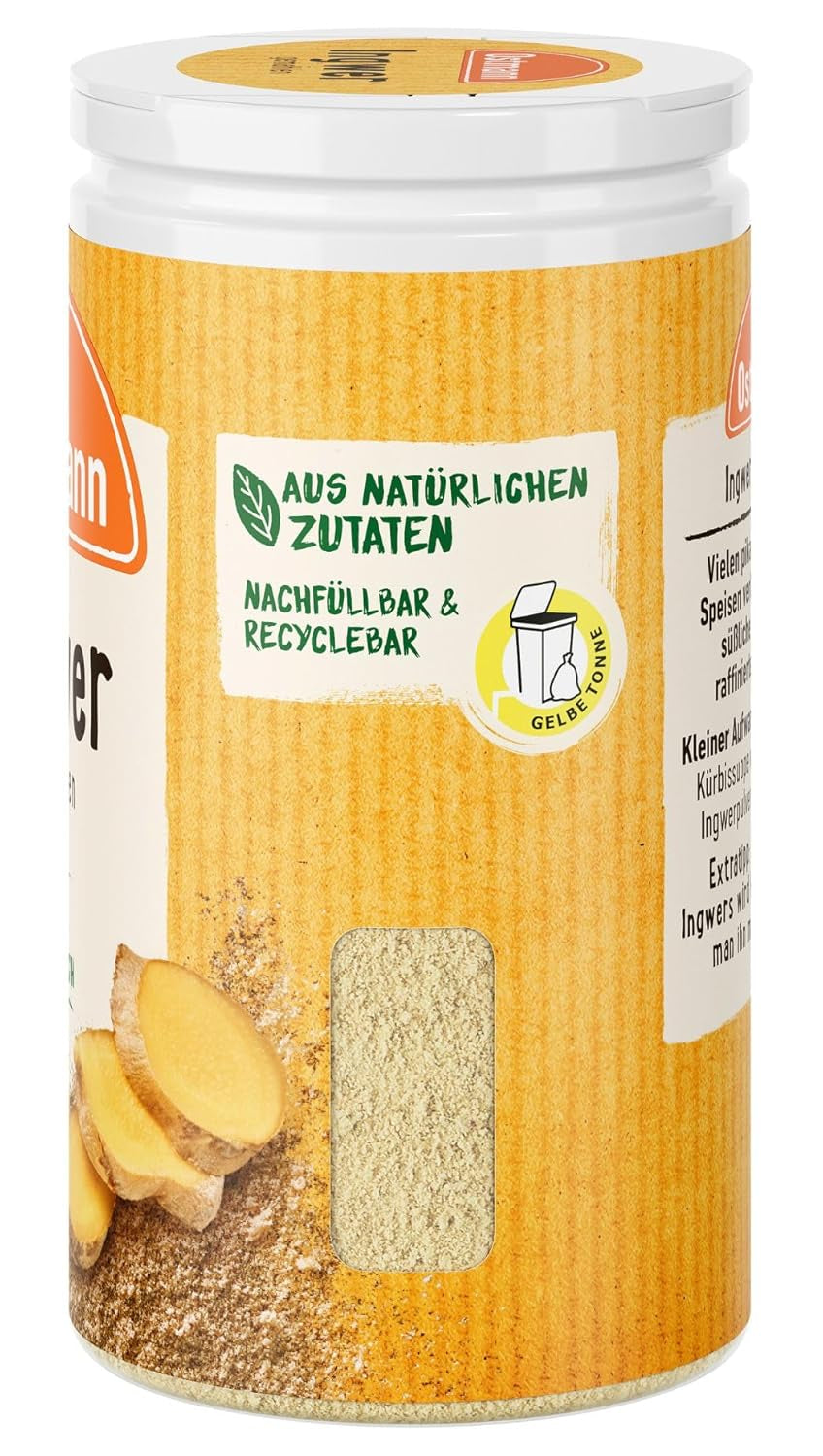 Ostmann Gewürze - Ingwer gemahlen | Nachfüllbare & recyklovatelné balení | 30 g in der Streudose