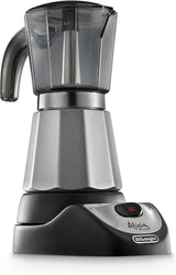 Moka konvička De'Longhi Alicia Plus EMKM6.B (otočná o 360°, 550 W) stříbrno-černá