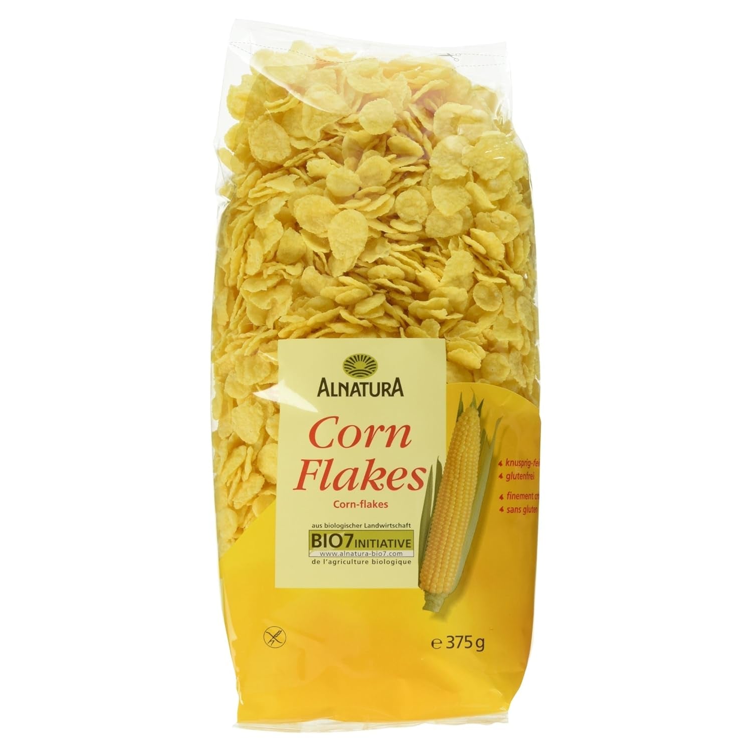 Bio kukuřičné lupínky, bez lepku, 375 g