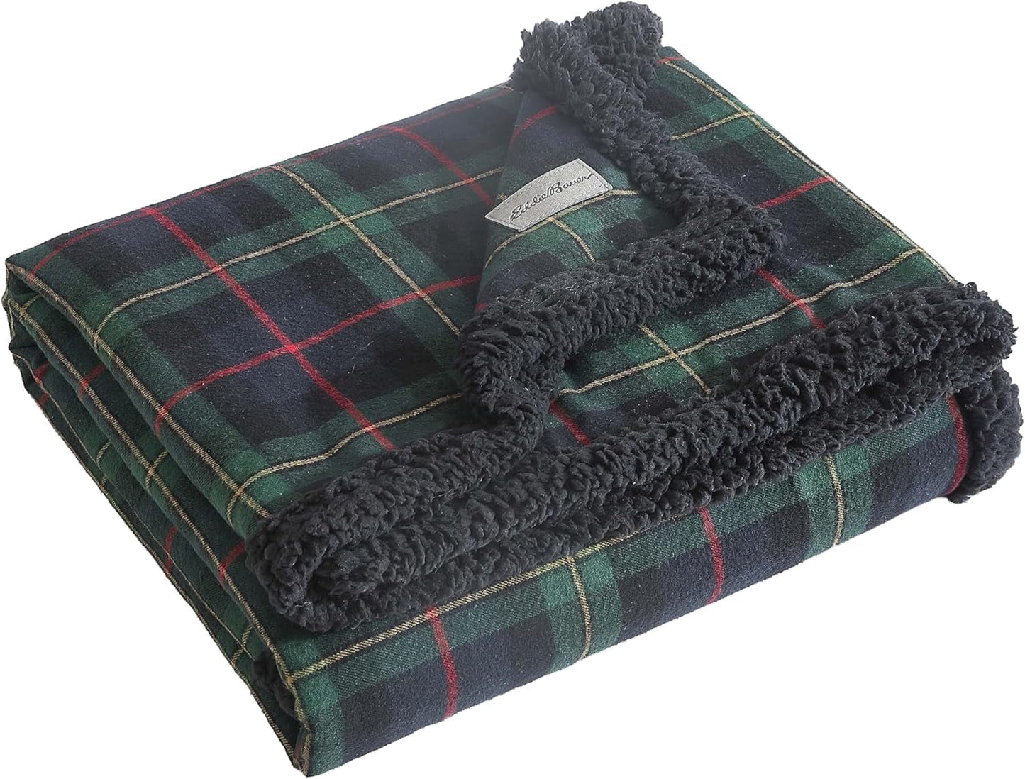 Deka Eddie Bauer, Bavlněný flanel, Domácí dekorace, Oboustranné, Povlečení Sherpa, Pine Check, Throw Deky & Deky Naty Shop